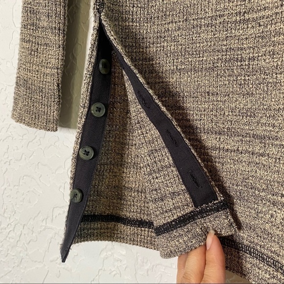 Madewell Thermal Side-Button Tee Rib Marled Tan Size XS - Picture 5 of 11